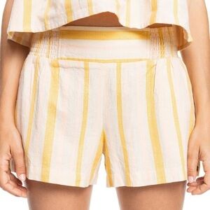 NWT Roxy Handmade Life Pull On High Waisted Striped Shorts